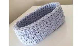 Penye ip ile oval sepet yapımı (duvar yapımı) -2
