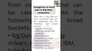 Mention the categories of most jobs in Big Data companies #job #bigdata #company #work
