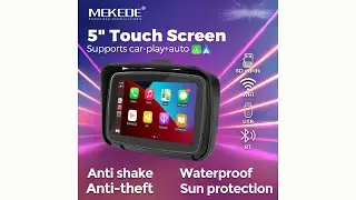 Review MEKEDE 5inch Portable Motorcycle Wireless Apple Carplay Android Auto 2024Rendered