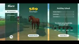 Racing the Holiday Island track in Wildshade the new 2021 mobile Horse racing game