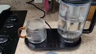 Feekaa Electric Tea Kettle with Cup Warmer, Small Glass Hot Water Boiler, Tea Kettle Set Review