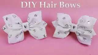 DIY Hair Bow I How To Make Ribbon Bow I Kanzashi Tutorial