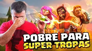 Cuando eres POBRE para SUPER TROPAS  😢 Clash of Clans