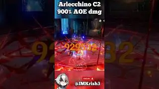 Arlecchino c2 900% AOE damge Genshin Impact 