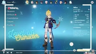 Leveling Up Fontaine Character Mika to Max Level - Genshin Impact