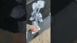 How to paint a portrait on a granite monument yourself easily and simply in a minute. Let's see!