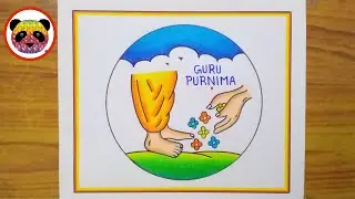 Guru Purnima Drawing Easy / How to Draw Guru Purnima Poster Drawing / Happy Guru Purnima Drawing