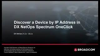 Discover a Device by IP Address in DX NetOps Spectrum OneClick