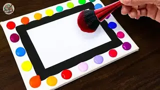 Amazing Acrylic Painting Ideas｜Tree Island & Waterfall That Falls Out Of The Frame Acrylic Painting