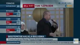 Erdoğan'nın referandum sonrası külliyedeki ilk konuşması