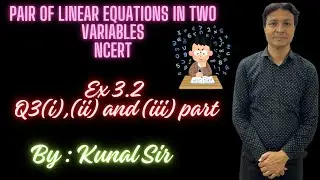 Pair of linear equations | Class 10 | Maths Chapter 3 | NCERT/Basic Concept l EX-3.1Q-3