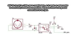 Arduino MIDI Interface, part 01 MIDI INPUT, OUTPUT and THRU circuits