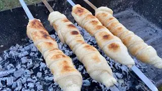 Хачапури на шампуре на углях