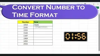 How to change numbers in time format format | convert numbers into times in excel
