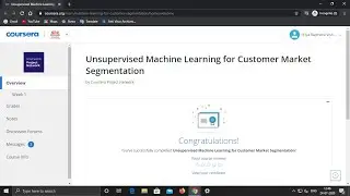 Unsupervised Machine Learning for Customer Market Segmentation |Quiz Answer ||CourseraProjectNetwork
