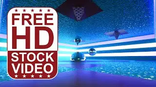Free Stock Videos – music VJ disco room with neon lights glowing and reflective surfaces 3D