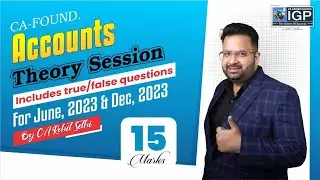 CA FOUNDATION ACCOUNTS | THEORY SESSION | FOR JUNE & DEC  2️⃣0️⃣2️⃣3️⃣