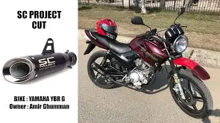 SC Project CUT | MotoGP | Exhaust | Yamaha YBR G | Sound Demo | Throwing Flames | Faizan Motorsports