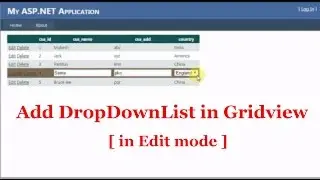 How to Use dropdownlist in gridview in Edit mode -ASP.Net