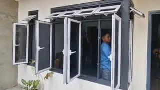 CASEMENT AND AWNING WINDOW  IN GRAY AND WHITE COMBINATION USING 38 SERIES HIGH END FRAME