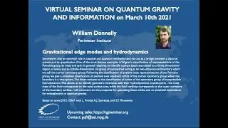 QGI Seminar: William Donnelly 