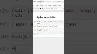 Update Values in Python List