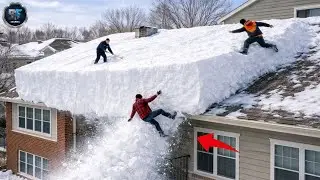 Idiot Snow Removal & Massive Roof Avalanche | Extreme Dangerous Plow Truck Fails #21