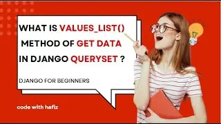 what is the values-list(),get data and query set in Django? Django for beginners |Django in English