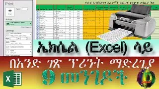 ትልቅ የExcel መረጃን በአንድ ገጽ ፕሪንት ለማድረግ 9 መንገዶች | how to print large excel sheet in one page
