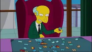 Sr. Burns armando un rompecabezas - Los Simpson
