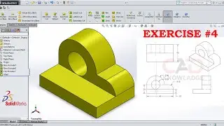 SolidWorks Tutorial for beginners Exercise 4 | Practice Exercise 4 |  Solidwork