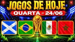 💥COPA DO MUNDO 2026! VEJA ONDE ASSISTIR TODOS OS JOGOS DE HOJE I QUARTA-FEIRA 24/06/2026