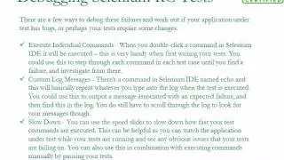 Debugging Selenium Tests