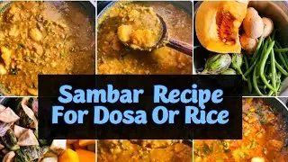 Sambar Recipe For Dosa Or Rice Homemade/ Our Recipe