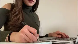 ASMR Keyboard Sounds + Writing Sounds + Gum Chewing | No Talking 