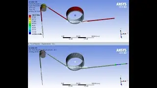 FEA of Rope Meshed with LINK180 Elements Being Pulled on Drums v2 - ANSYS WB Static Structural