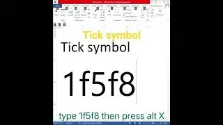 Tick Symbol in ms word shortcut key