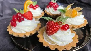 Корзинки с кремом. Любимый всеми десерт. Сладкий  привет из детства. 😊🧁