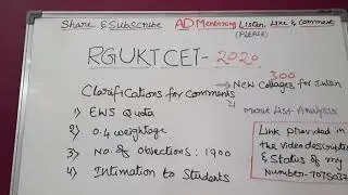 Doubts clarification  for merit list analysis video comments.