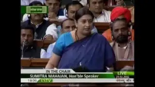Smriti Irani's explosive speech  in #Lok-Sabha on #JNU & #Rohit-Vemula Part-1