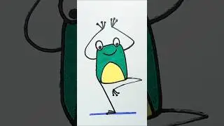 yoga frog character drawing 