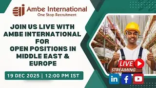 🌍Join Our Live Career Update on Gulf & Europe Hiring ✈️ - 19 Dec 2025