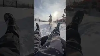 Как вам такой тюбинг?😱 #лошади #зима #фонк
