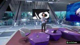 Tracked Virtual Set, Unreal Engine Integrated with Aximmetry (Raytraced reflections)