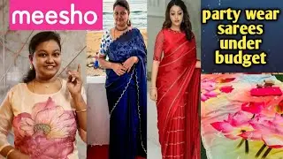 Meesho online shopping|Meesho party/function type sarees|#meesho #meeshosareereview #meeshosareehaul