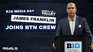James Franklin talks to the #BigTen Network crew at Media Day -- #PennState Nittany Lions Football