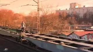 Fare dodger on a freight train