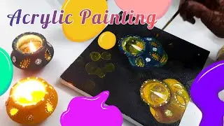 Diya Acrylic Painting !! Happy Diwali everyone !!🪔