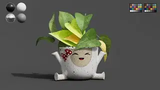 3D Plant Pot Showcase: Turntable