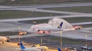 Retirement WATER CANNON SALUTE. 39 years of flying - Captain Rob